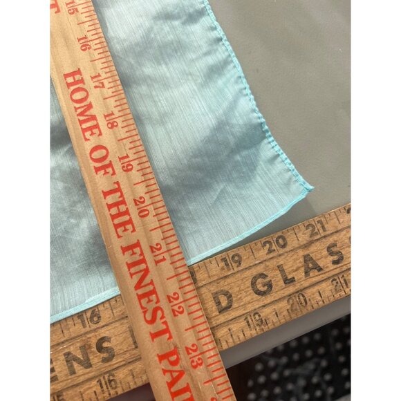 Vintage 70s Ombre Scarf Lightweight Neck Wrap Bandana White Blue Retro Style - Picture 5 of 5